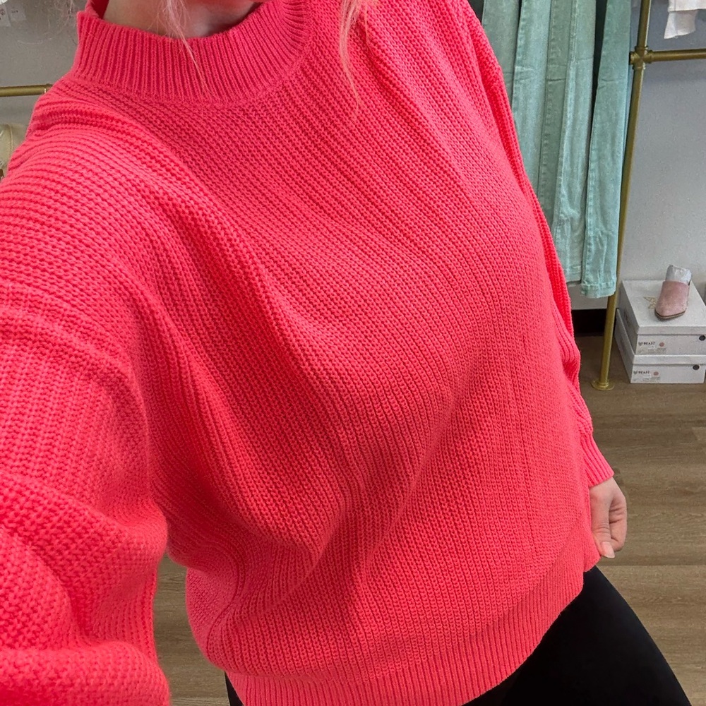 Vibrant Pink Turtleneck Sweater